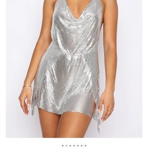 White fox chain dress